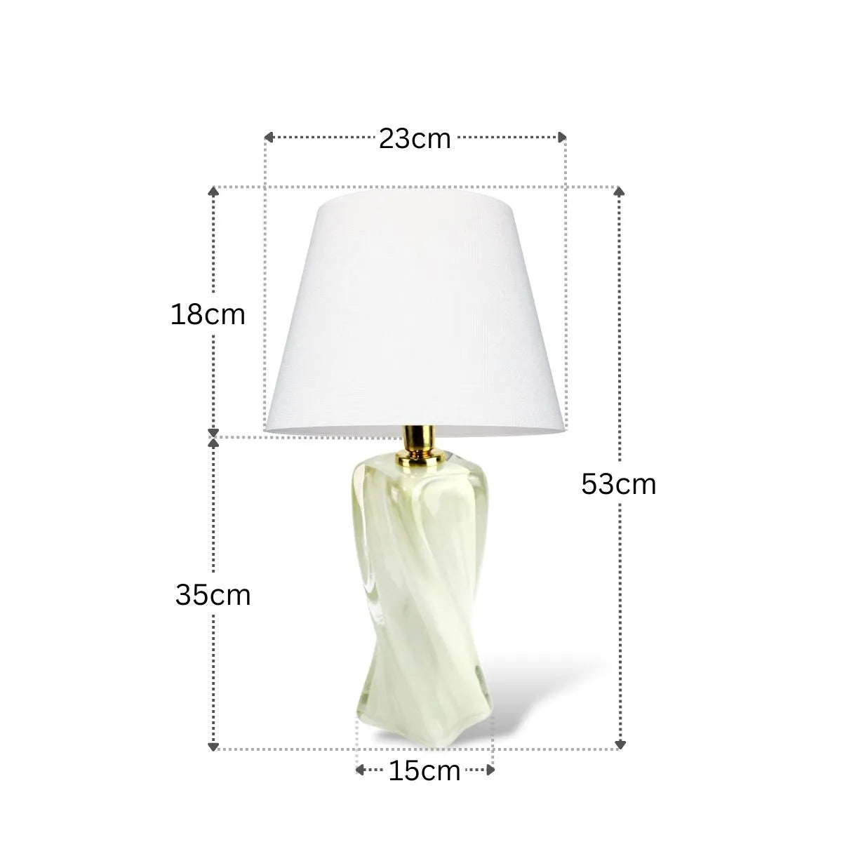 Abajur Off White Médio com Medidas 53cm